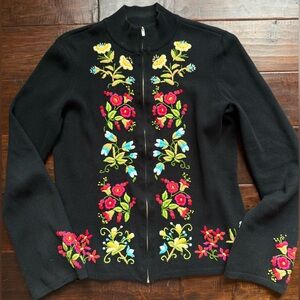 Vintage Cambridge Dry Goods Jacket with Floral Embroidery 100 percent cotton